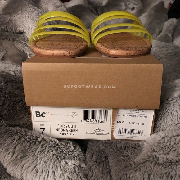 BC Footwear, neon green summer sandals - Picture 2 of 2